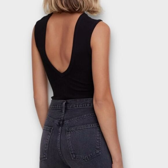 Agolde Sutton V-Back Bodysuit in Black Women’s Size L NWT - Picture 11 of 11